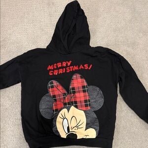 Disney Black and Red Minnie Mouse Christmas Hoodie size 6